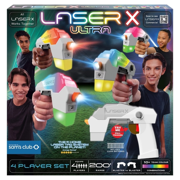 Laser X Ultra 200' Laser Tag Blaster, 4 pk. - Picture 1 of 6